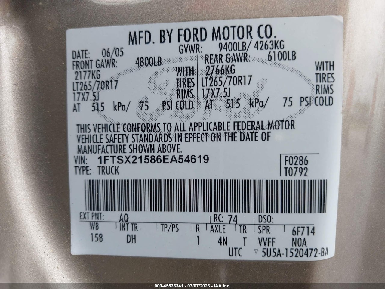 2006 FORD F-250 LARIAT/XL/XLT thumbnail 10