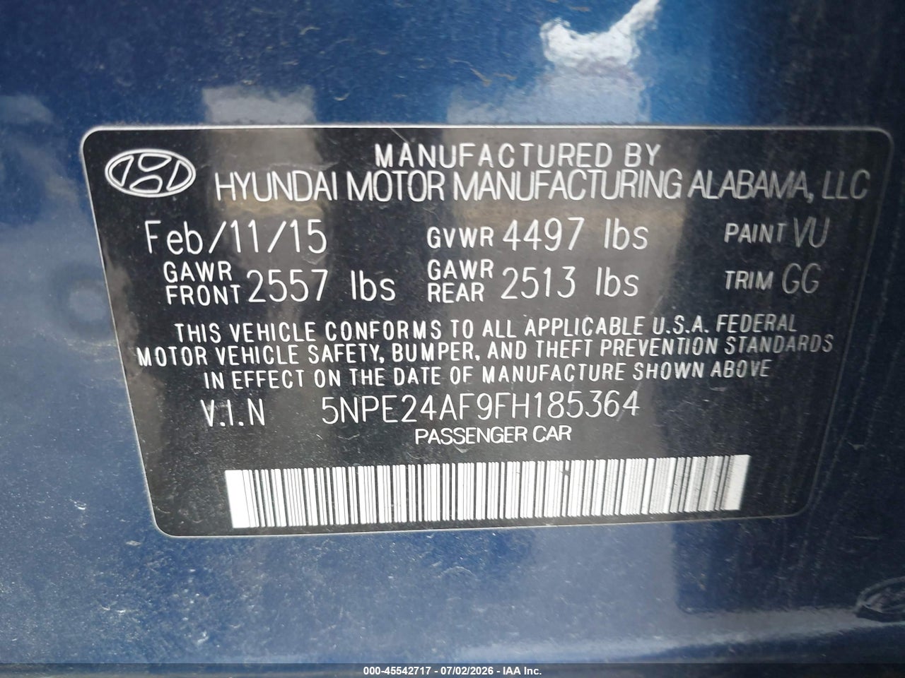 2015 HYUNDAI SONATA SE thumbnail 10
