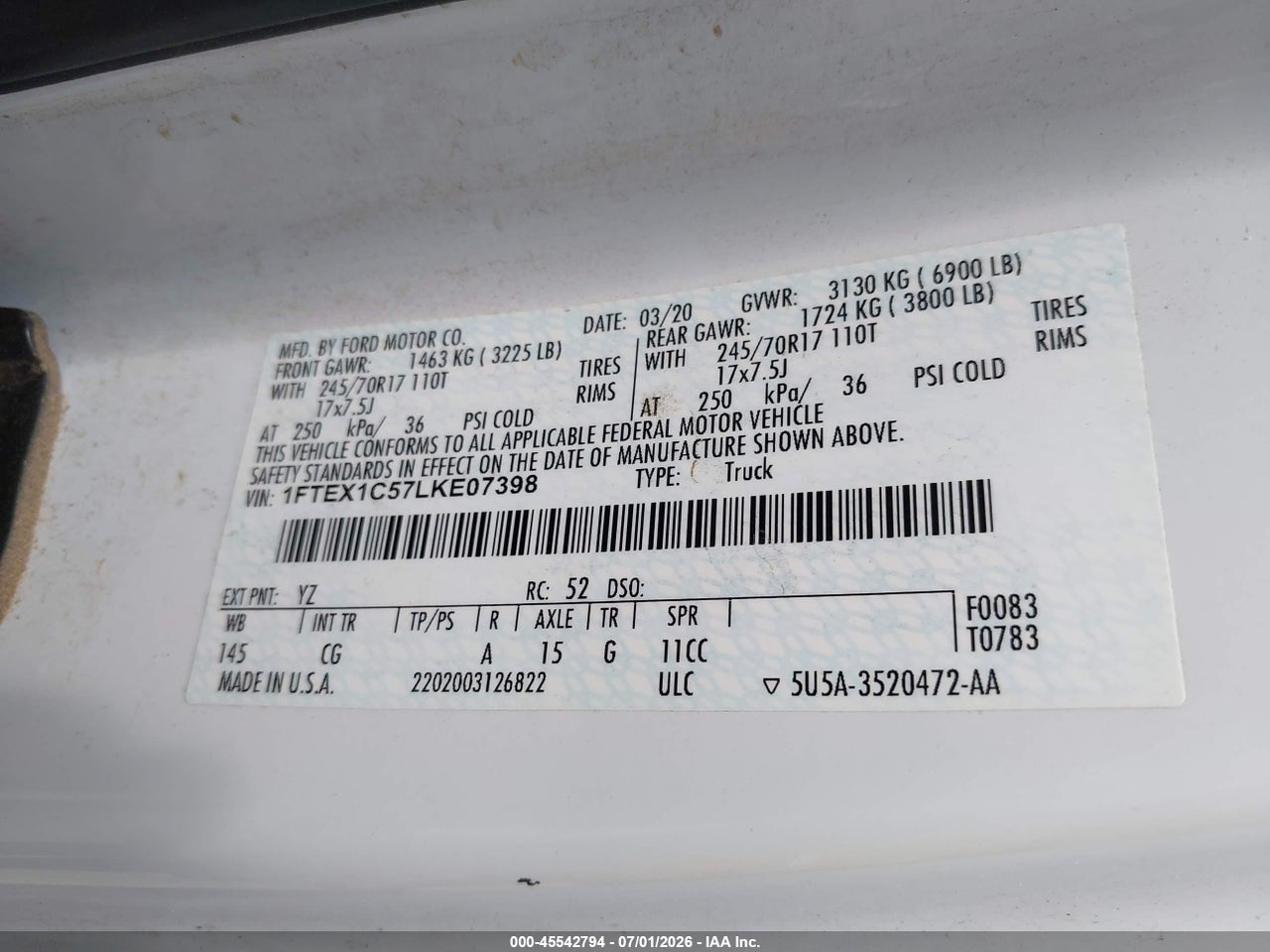 2020 FORD F-150 XL thumbnail 10