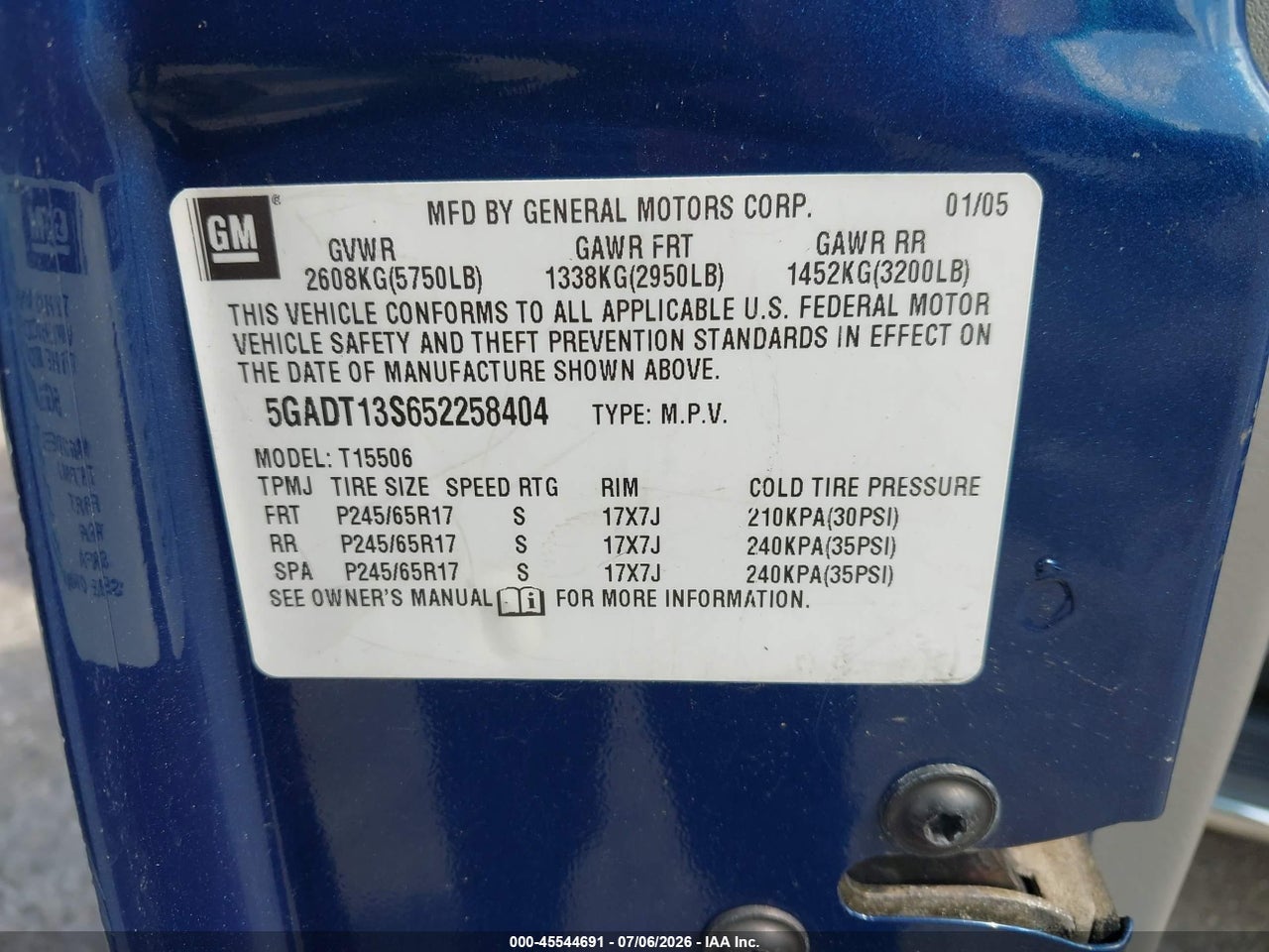 2005 BUICK RAINIER CXL thumbnail 10