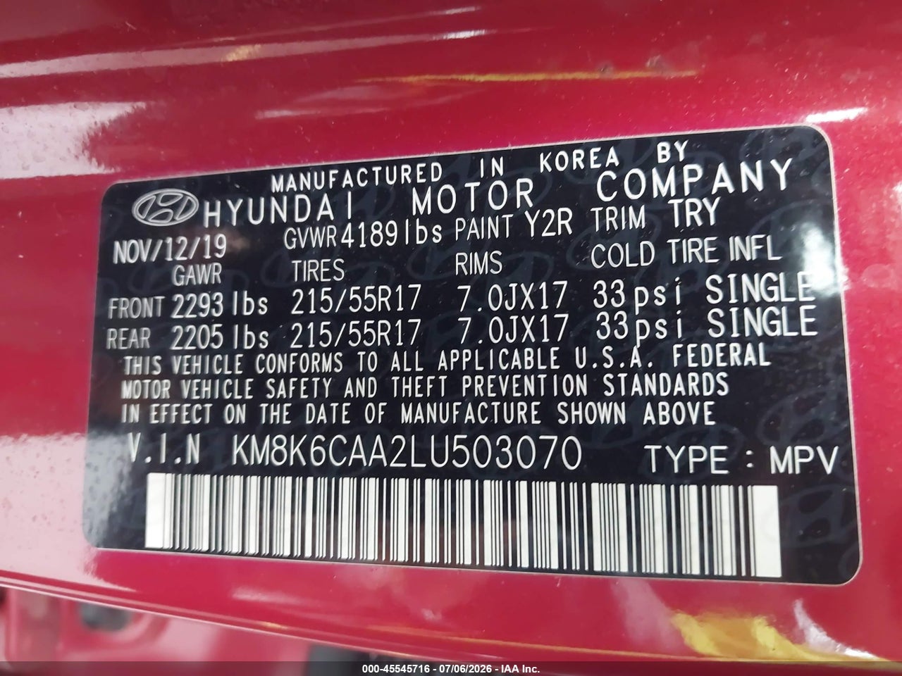 2020 HYUNDAI KONA SEL PLUS thumbnail 10