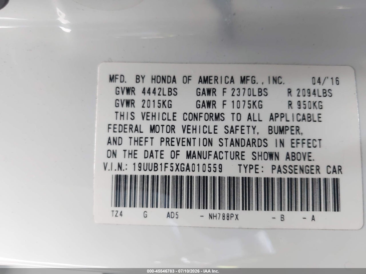 2016 ACURA TLX TECH thumbnail 10