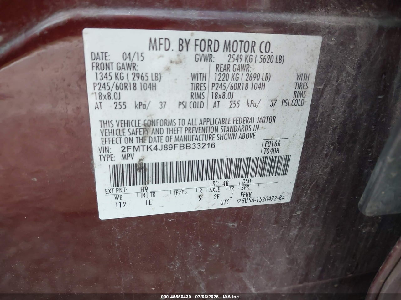 2015 FORD EDGE SEL thumbnail 10