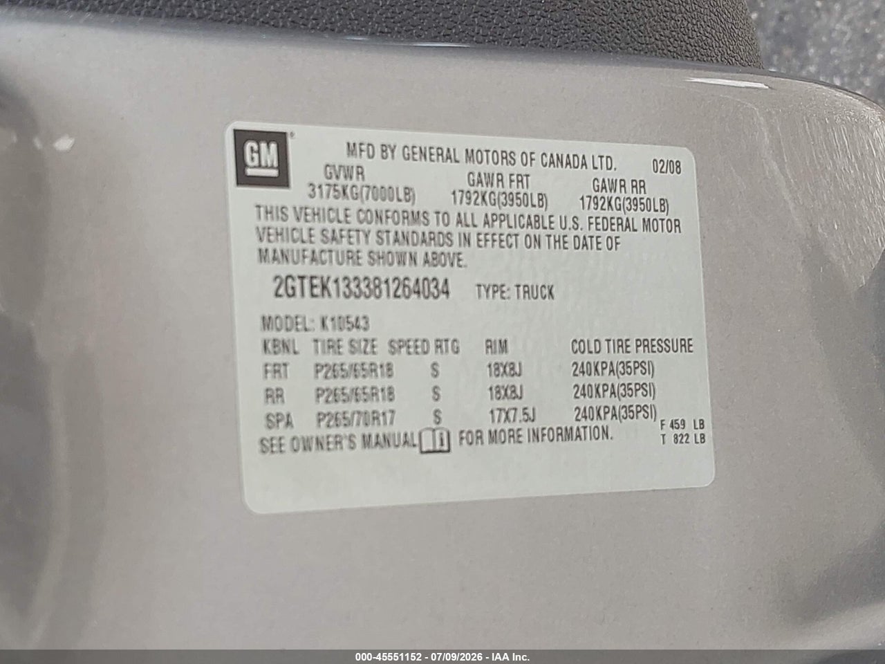 2008 GMC SIERRA 1500 SLT thumbnail 10