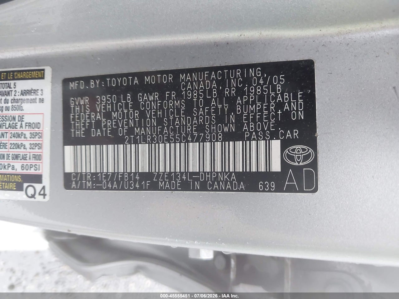 2005 TOYOTA MATRIX XR thumbnail 10