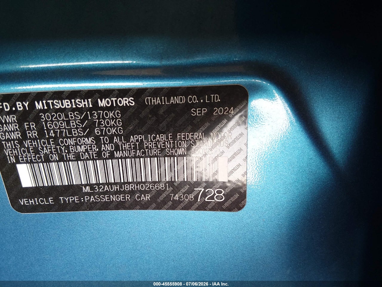2024 MITSUBISHI MIRAGE ES/LE thumbnail 11