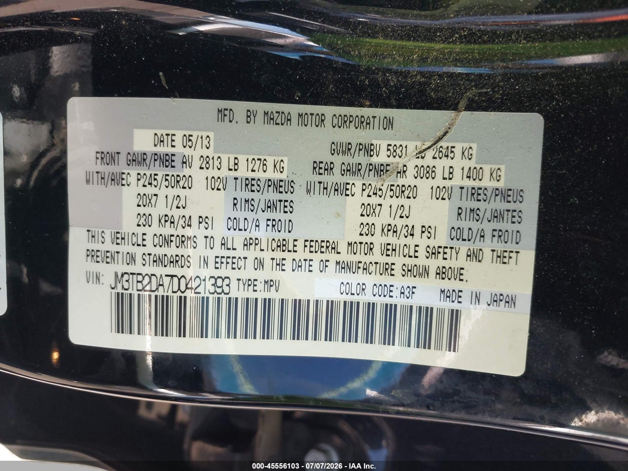 2013 MAZDA CX-9 GRAND TOURING thumbnail 10