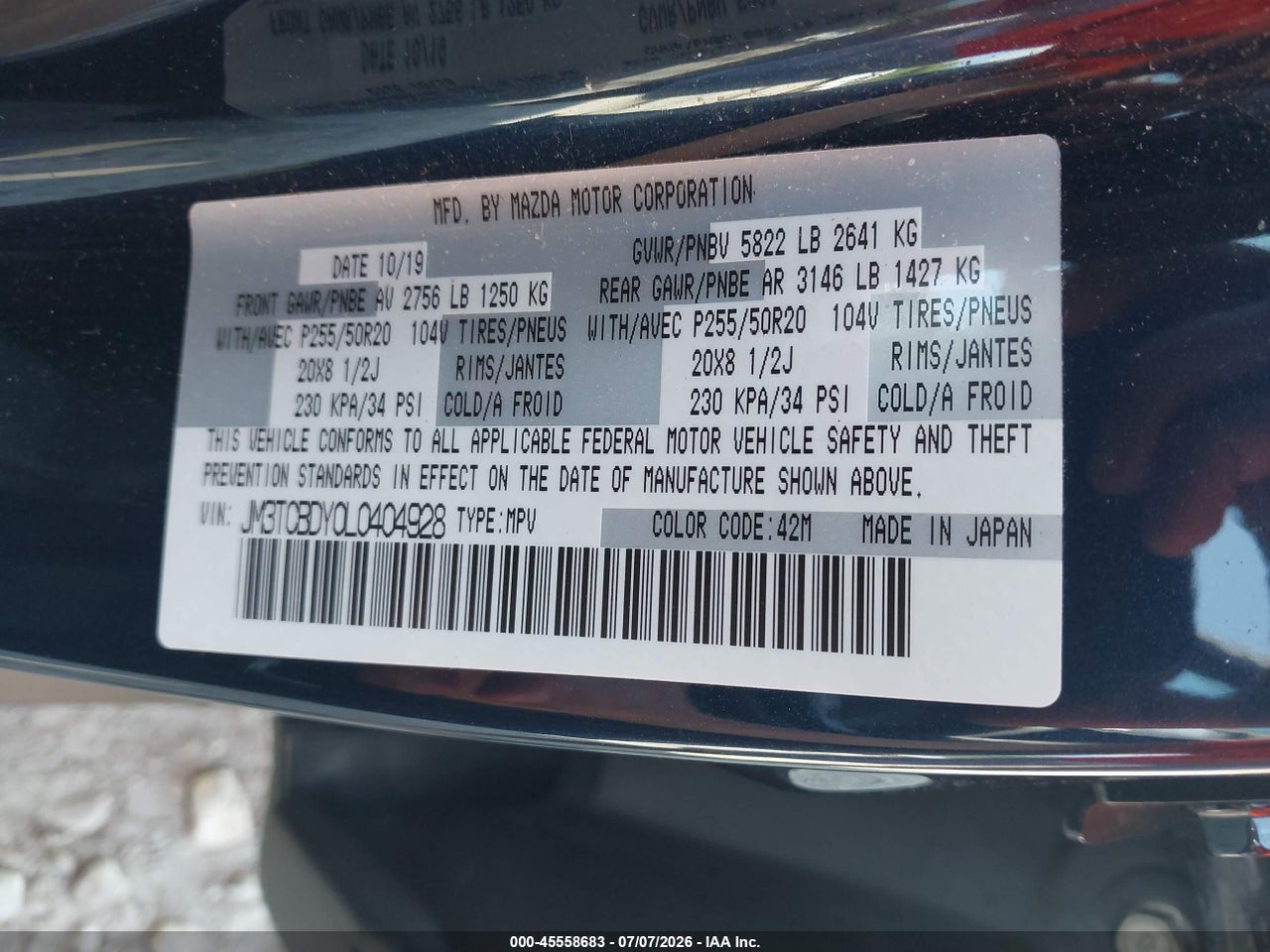 2020 MAZDA CX-9 GRAND TOURING thumbnail 10