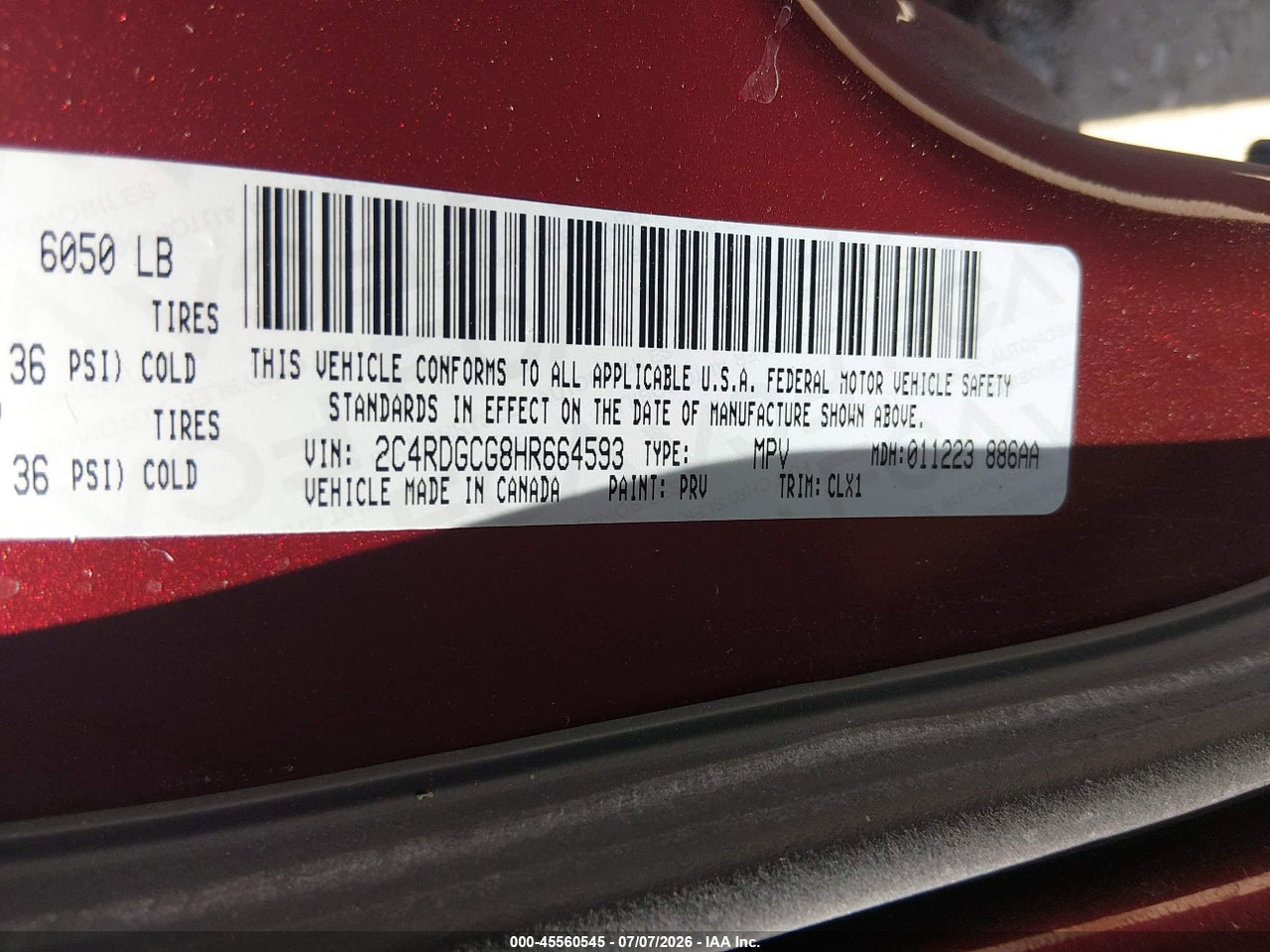 2017 DODGE GRAND CARAVAN SXT thumbnail 10