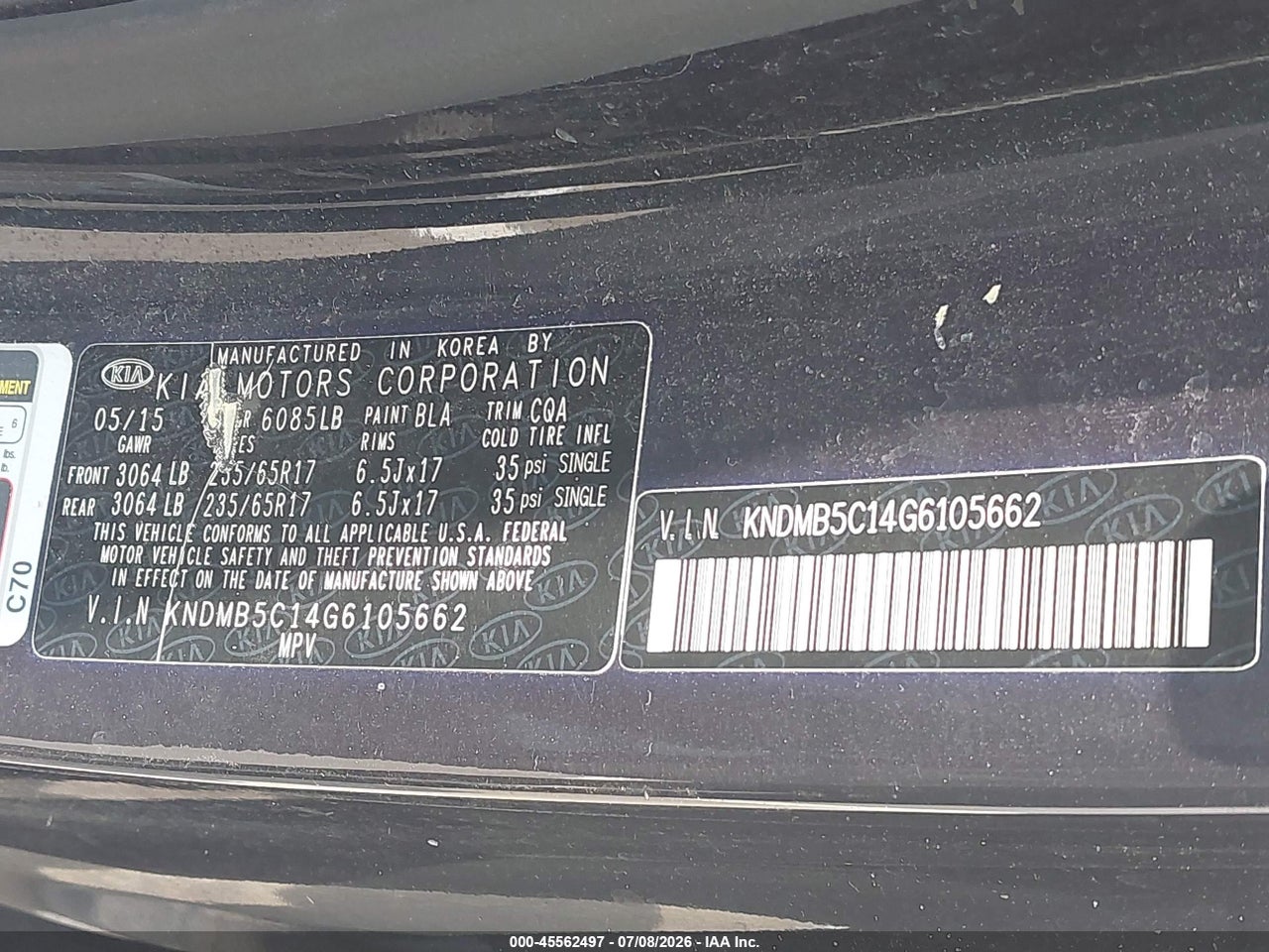 2016 KIA SEDONA LX thumbnail 10