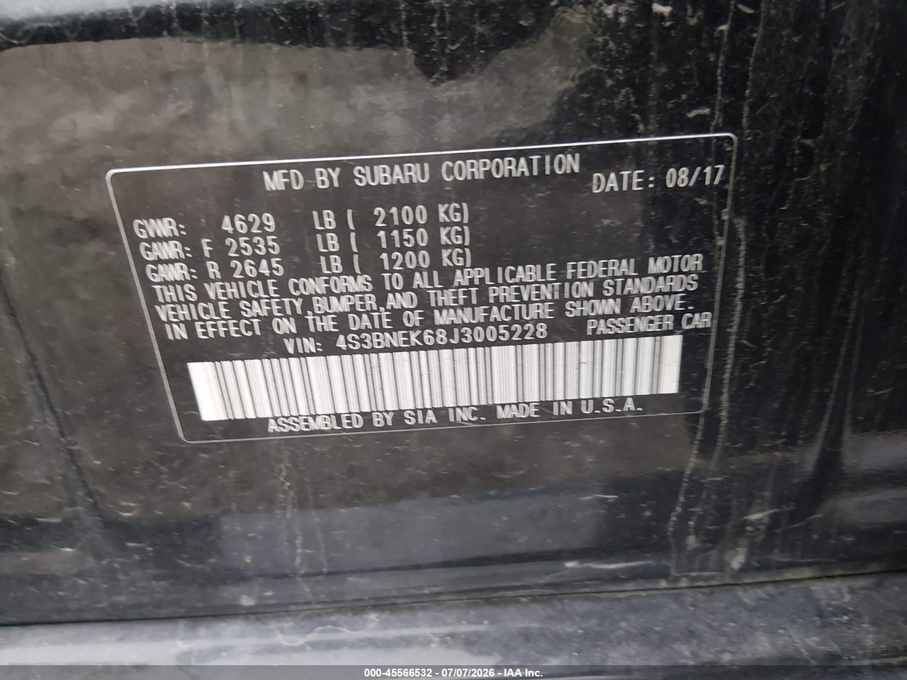 2018 SUBARU LEGACY 3.6R LIMITED thumbnail 10