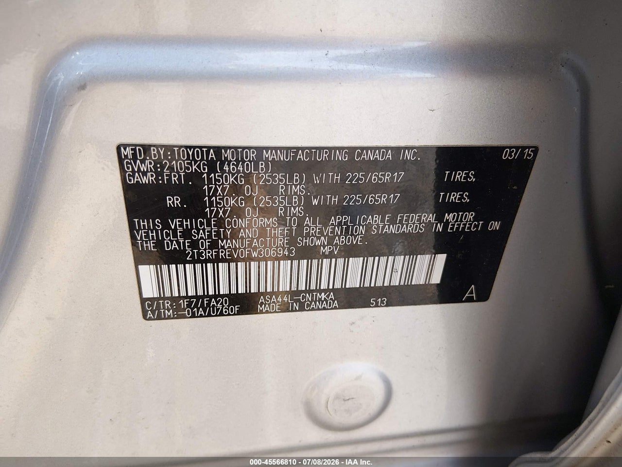 2015 TOYOTA RAV4 XLE thumbnail 10