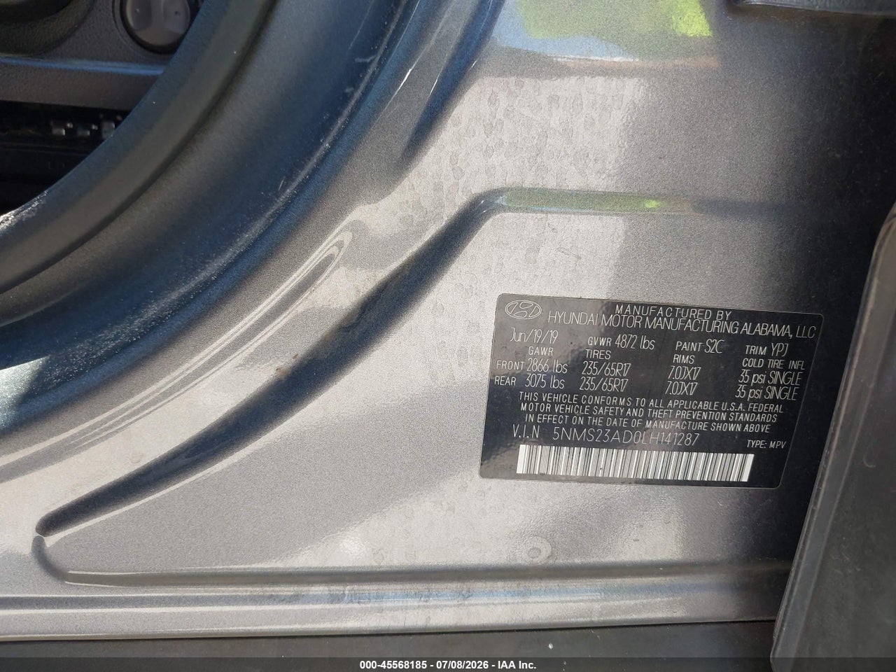 2020 HYUNDAI SANTA FE SE thumbnail 10