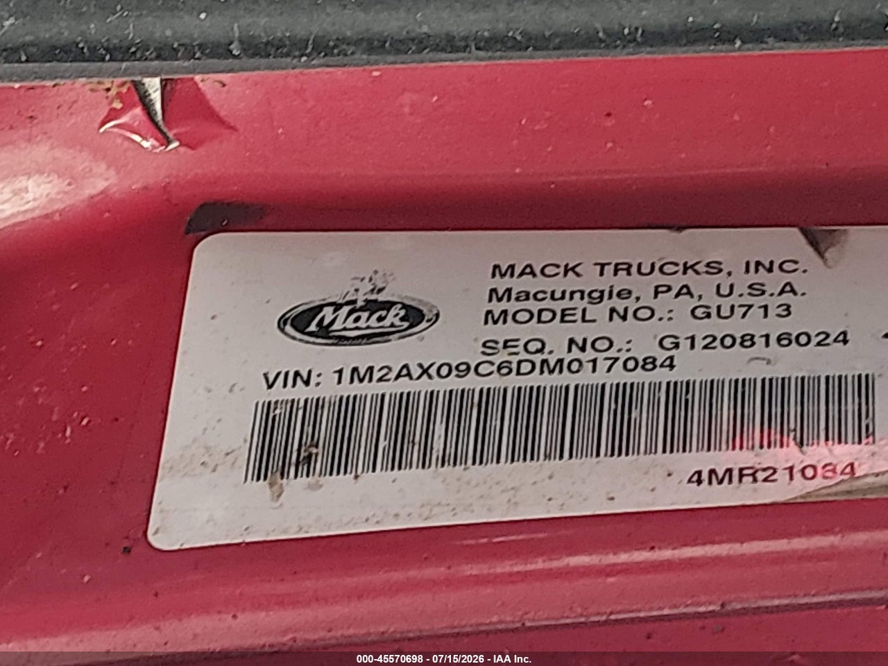 2013 MACK 700 GU700 thumbnail 10