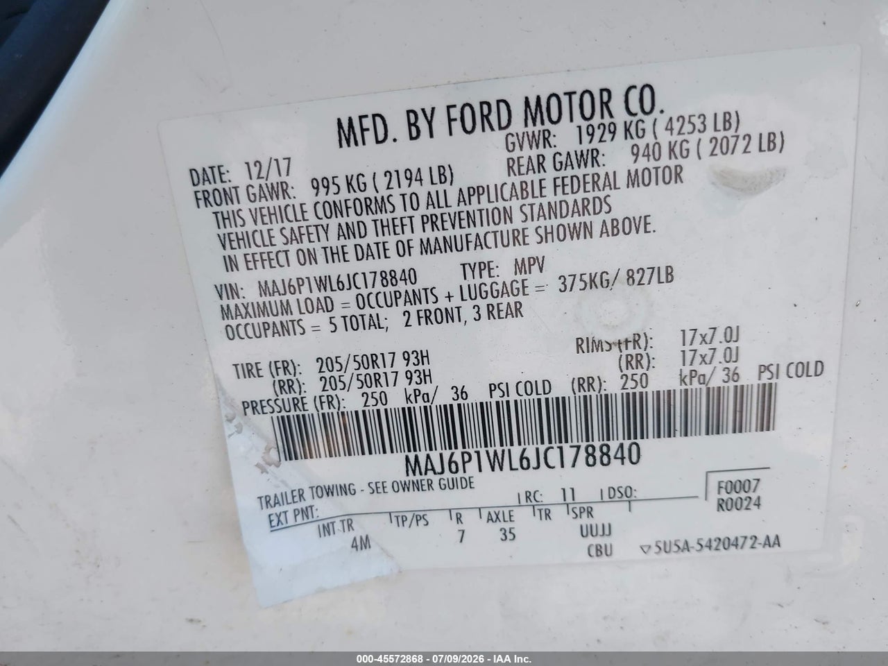 2018 FORD ECOSPORT TITANIUM thumbnail 10