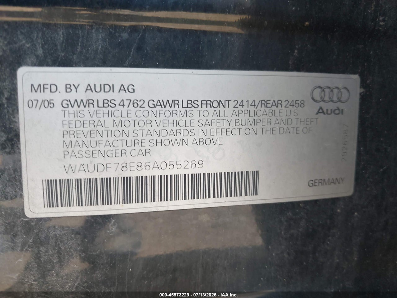 2006 AUDI A4 2.0T thumbnail 10