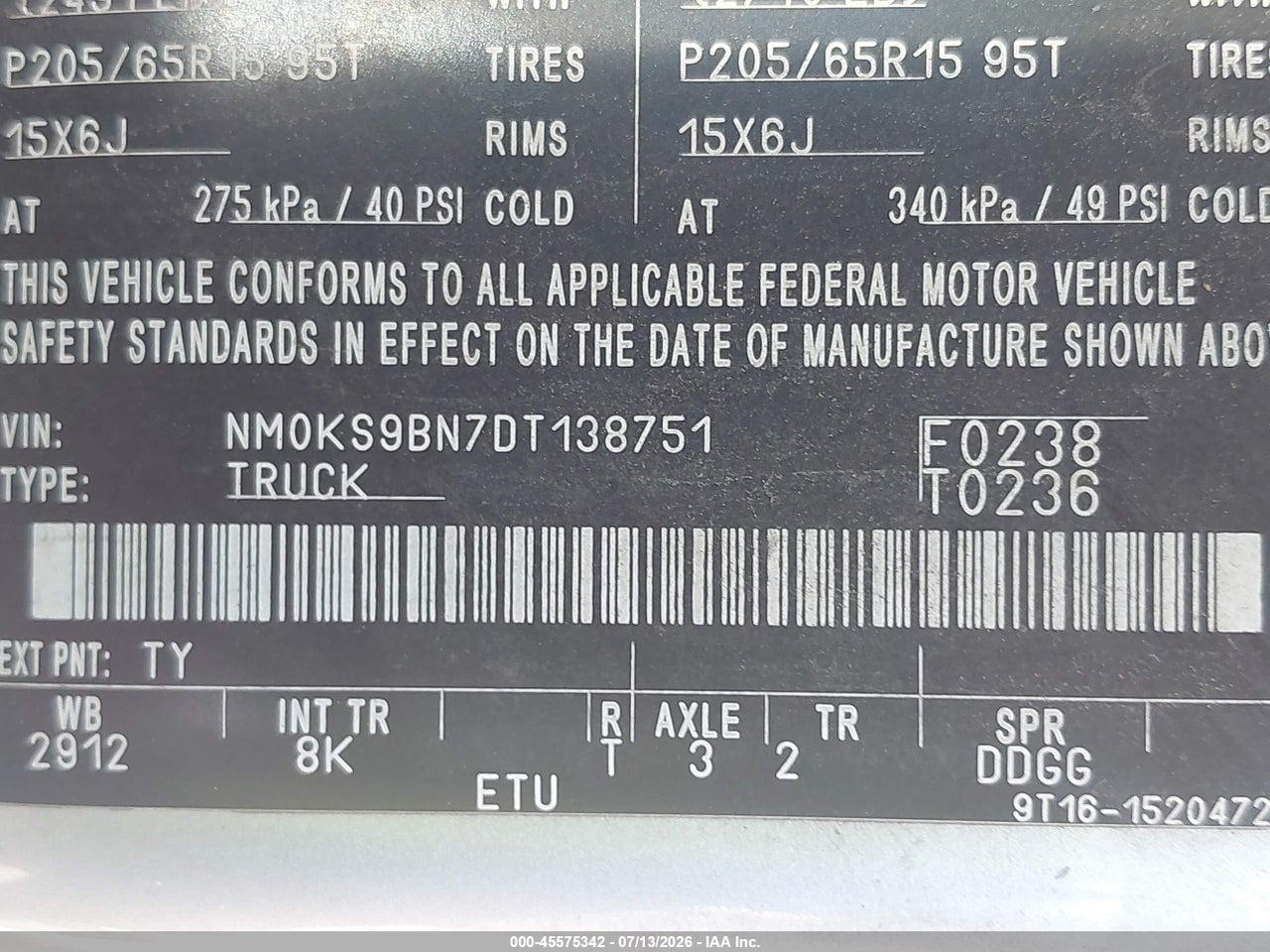 2013 FORD TRANSIT CONNECT XLT thumbnail 10