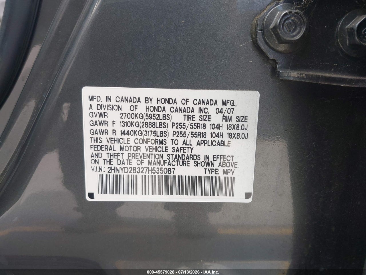 2007 ACURA MDX TECHNOLOGY PACKAGE thumbnail 10