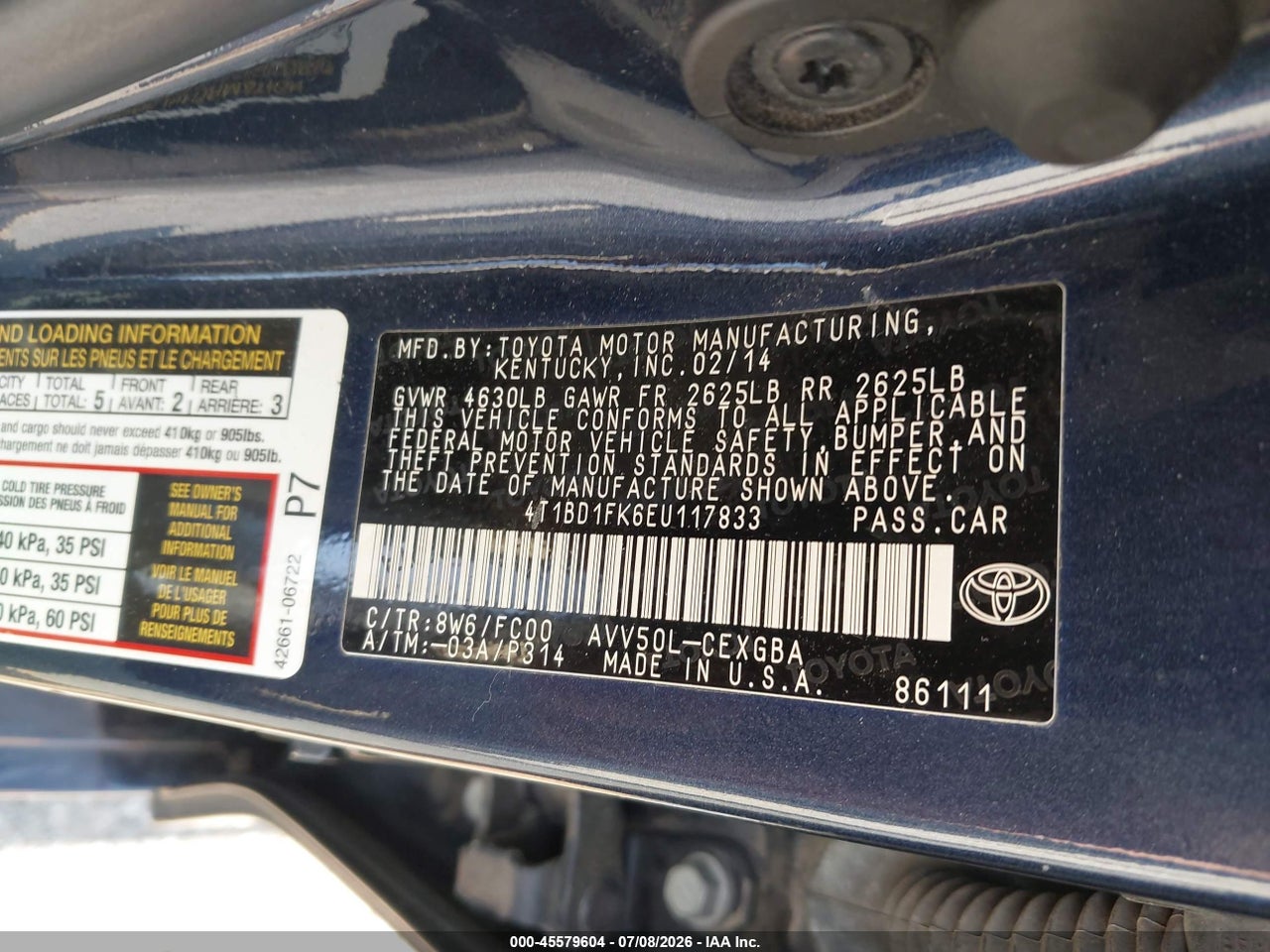 2014 TOYOTA CAMRY HYBRID XLE thumbnail 10