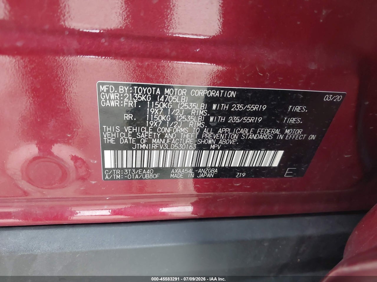 2020 TOYOTA RAV4 LIMITED thumbnail 10