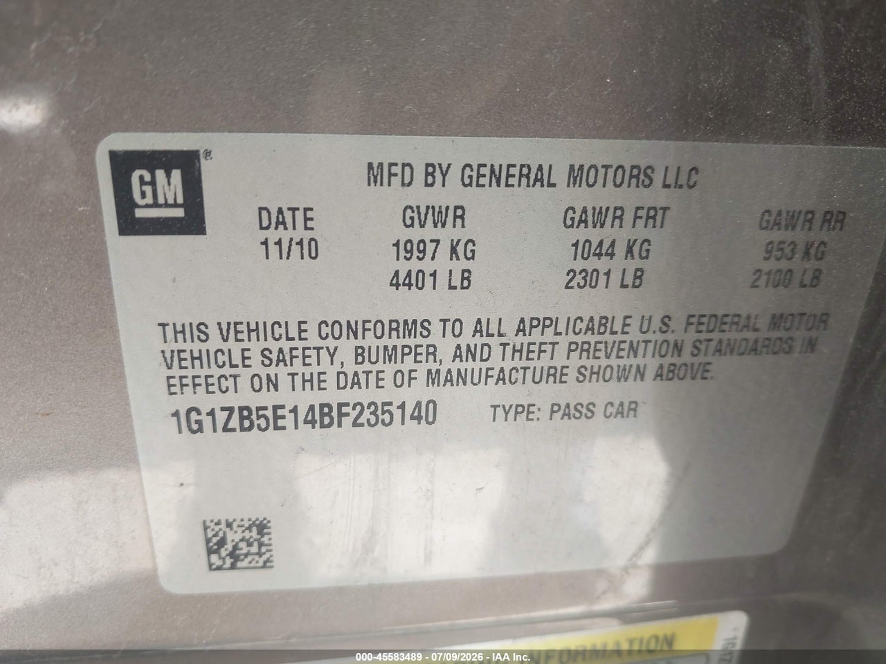 2011 CHEVROLET MALIBU LS thumbnail 10