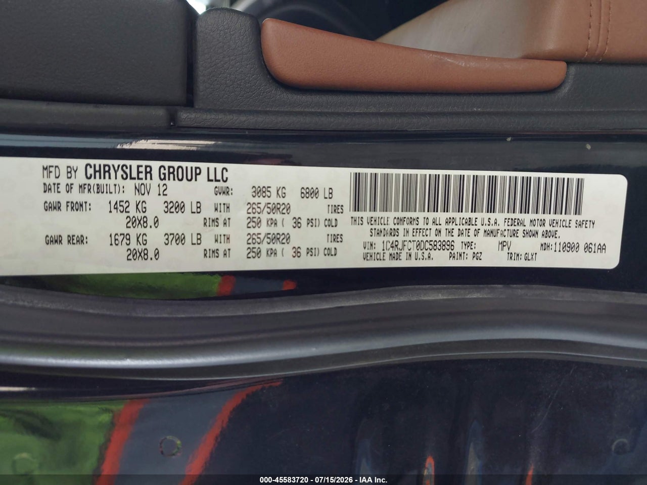 2013 JEEP GRAND CHEROKEE OVERLAND thumbnail 10
