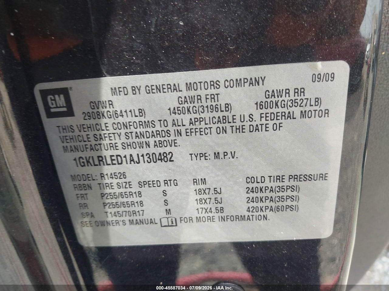 2010 GMC ACADIA SLE thumbnail 10
