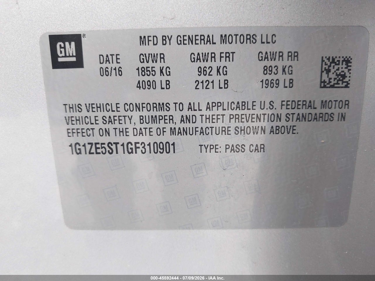 2016 CHEVROLET MALIBU 1LT thumbnail 10