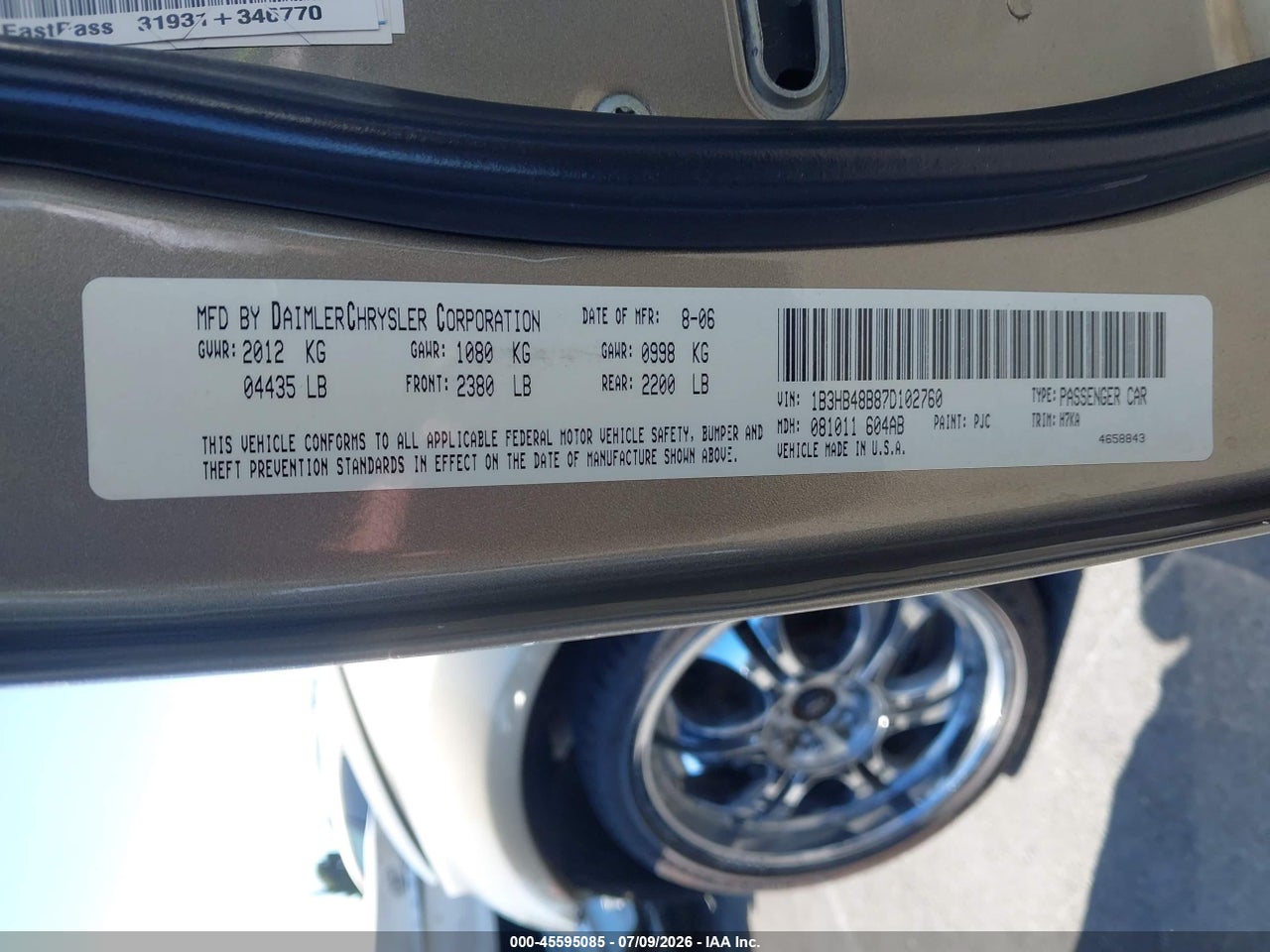 2007 DODGE CALIBER SXT thumbnail 10