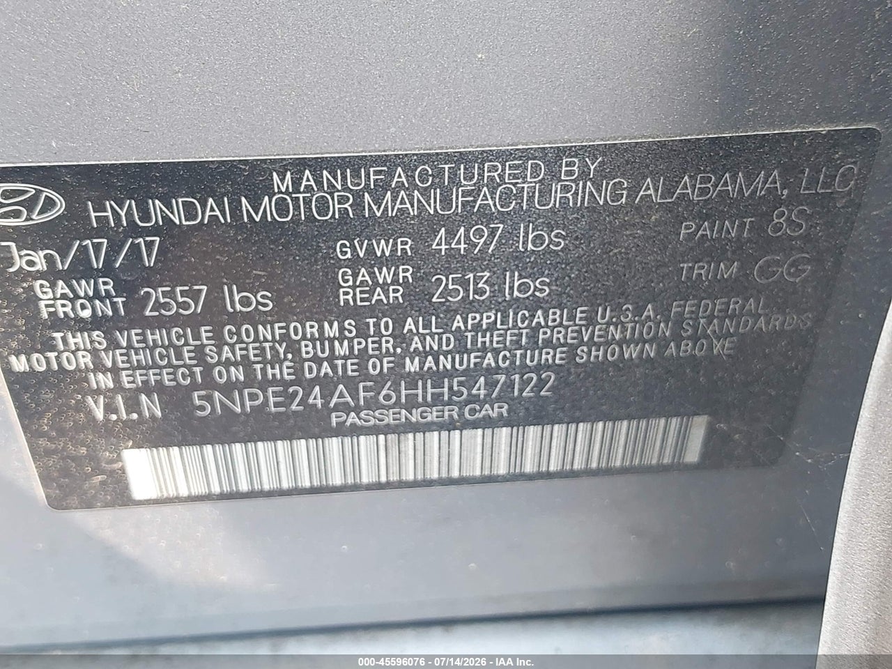 2017 HYUNDAI SONATA   thumbnail 10