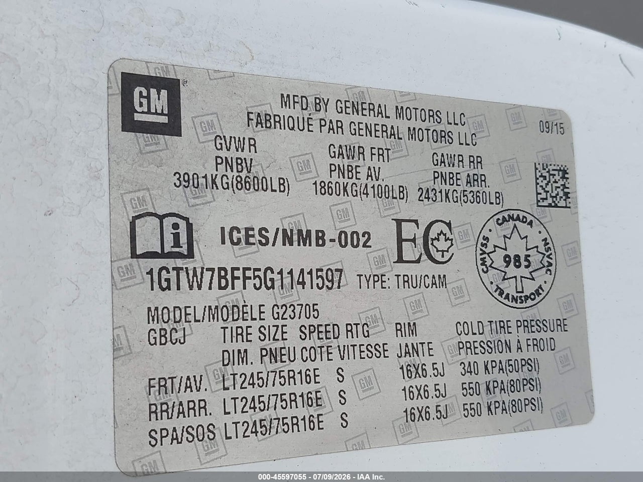 2016 GMC SAVANA 2500 1WT thumbnail 10