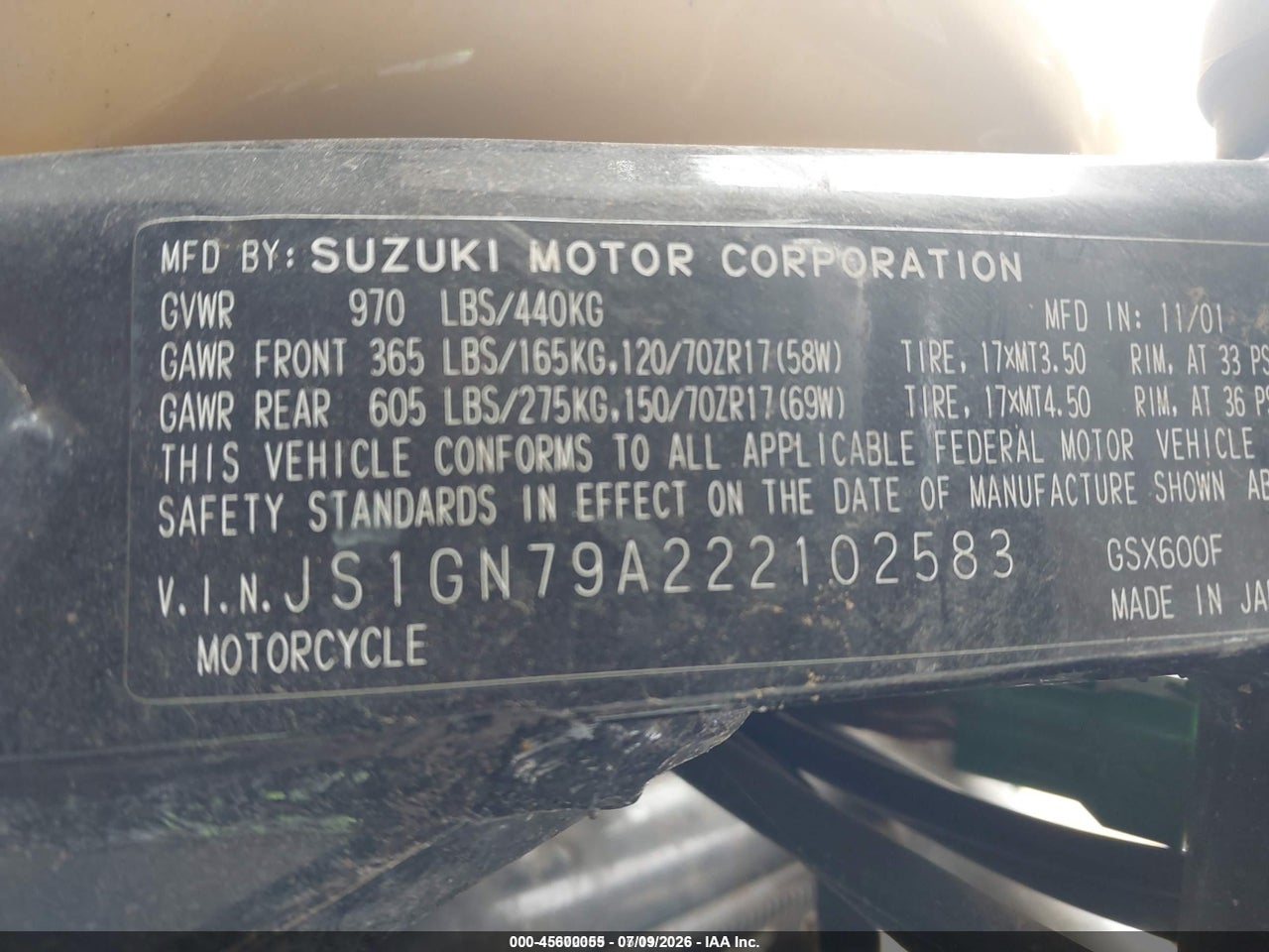 2002 SUZUKI GSX600 F thumbnail 11