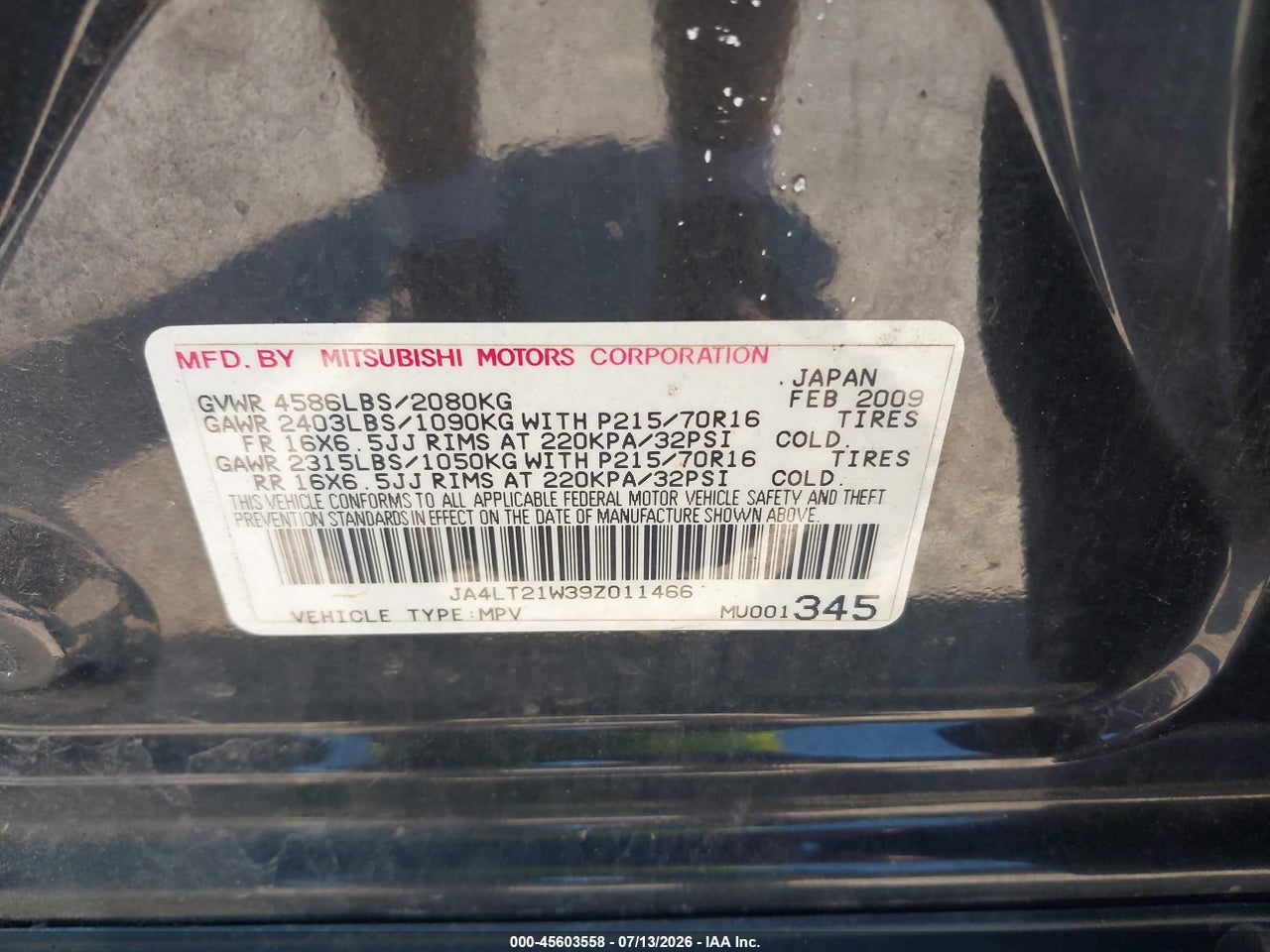 2009 MITSUBISHI OUTLANDER ES thumbnail 10