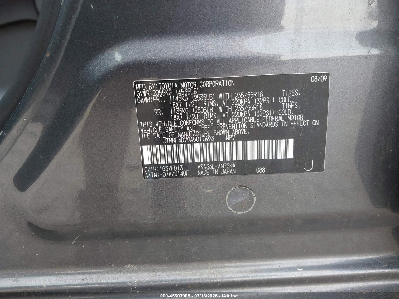 2010 TOYOTA RAV4 SPORT thumbnail 10