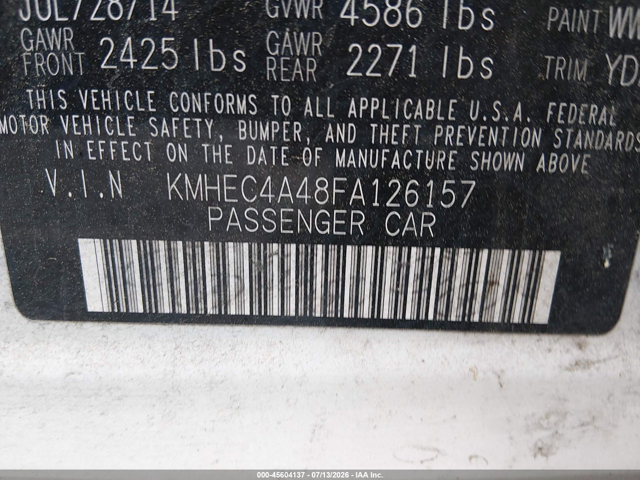 2015 HYUNDAI SONATA HYBRID LIMITED thumbnail 10