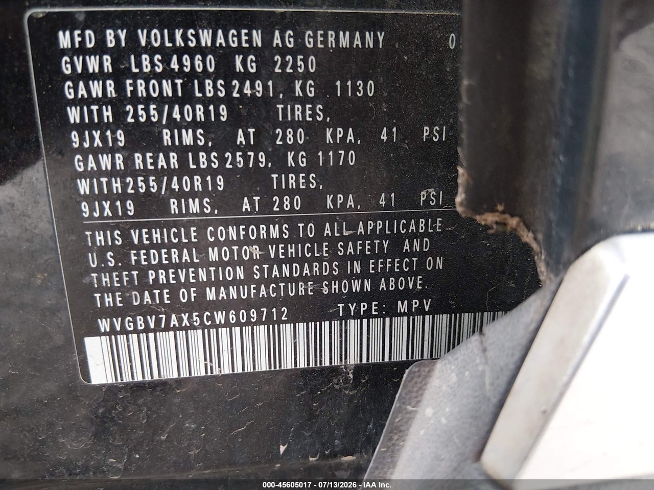 2012 VOLKSWAGEN TIGUAN SEL thumbnail 10