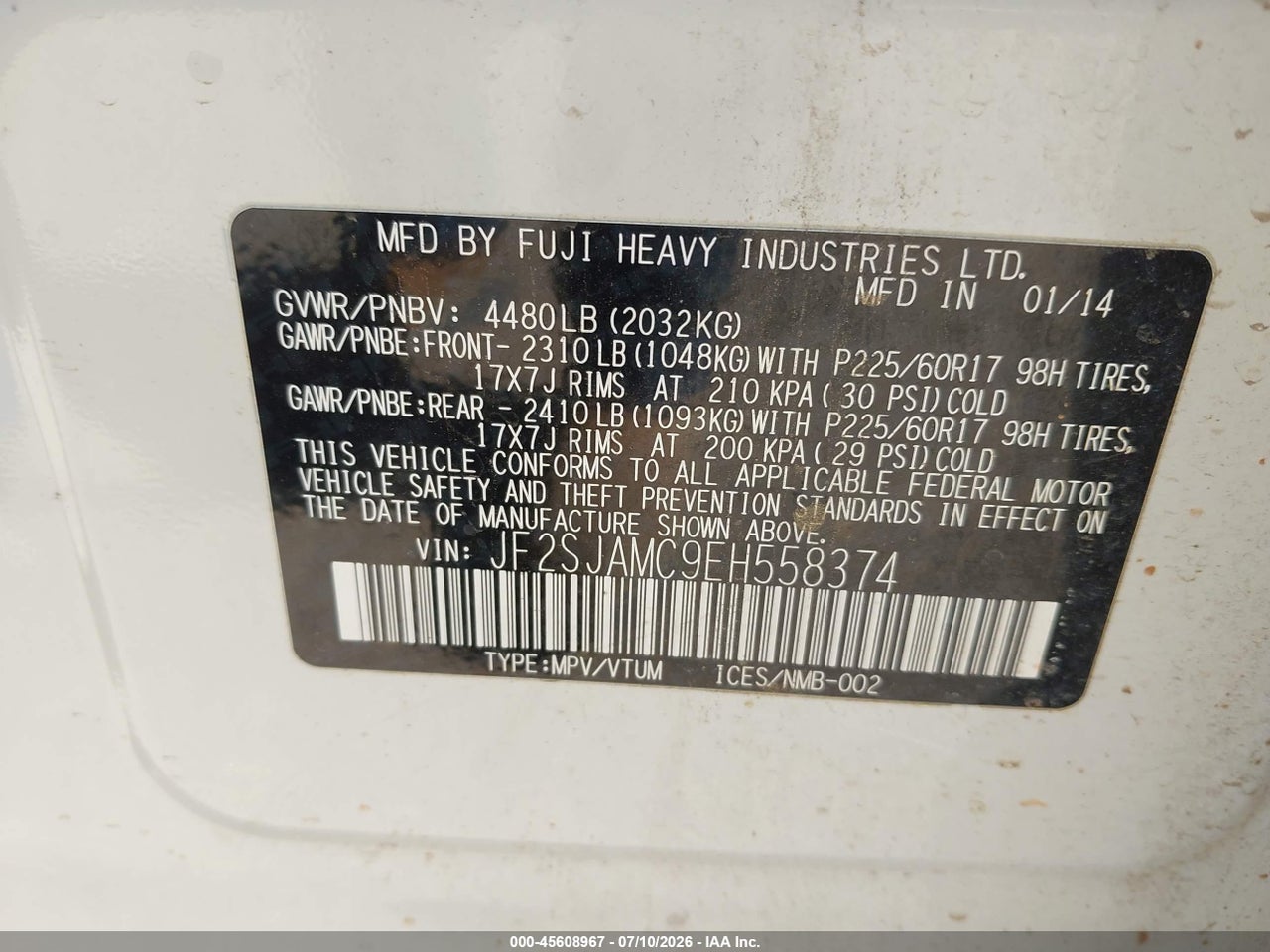 2014 SUBARU FORESTER 2.5I TOURING thumbnail 10