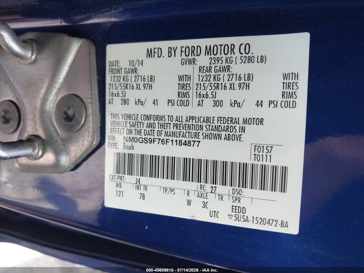 2015 FORD TRANSIT CONNECT XLT thumbnail 10