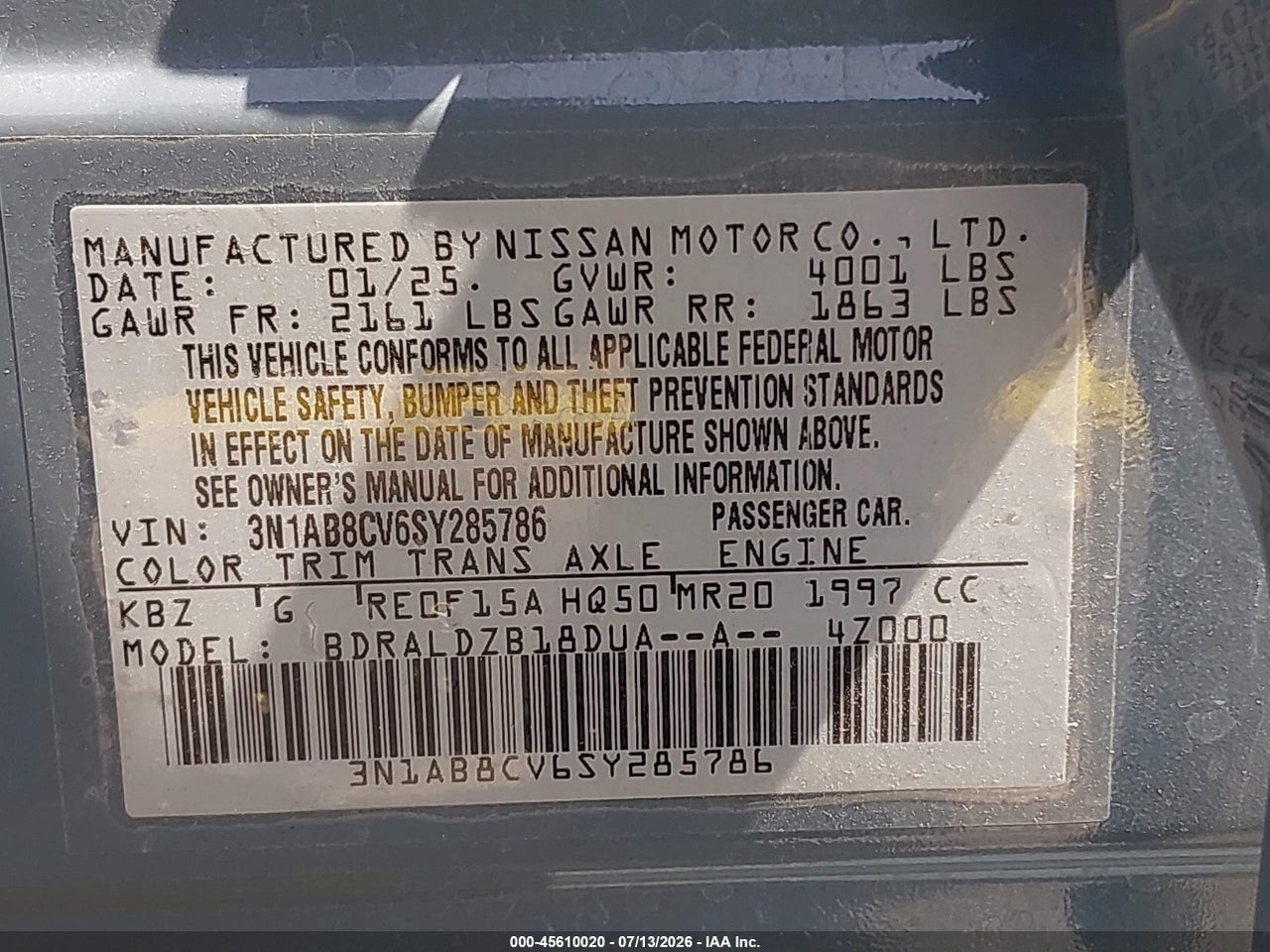 2025 NISSAN SENTRA SV thumbnail 10