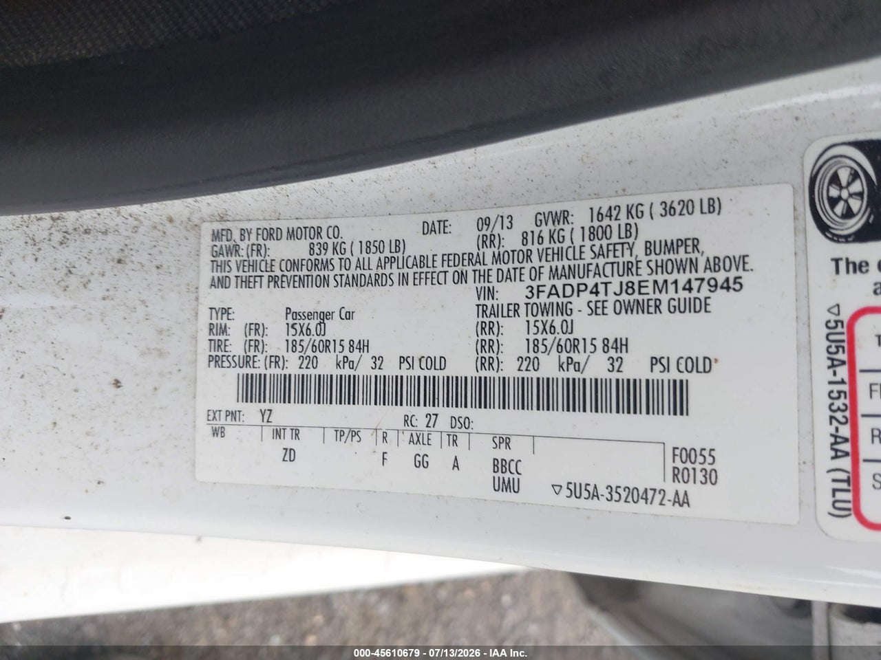 2014 FORD FIESTA S thumbnail 10