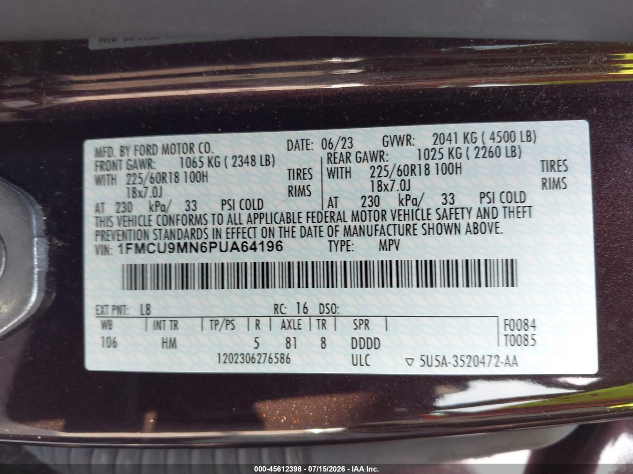 2023 FORD ESCAPE ST-LINE thumbnail 10