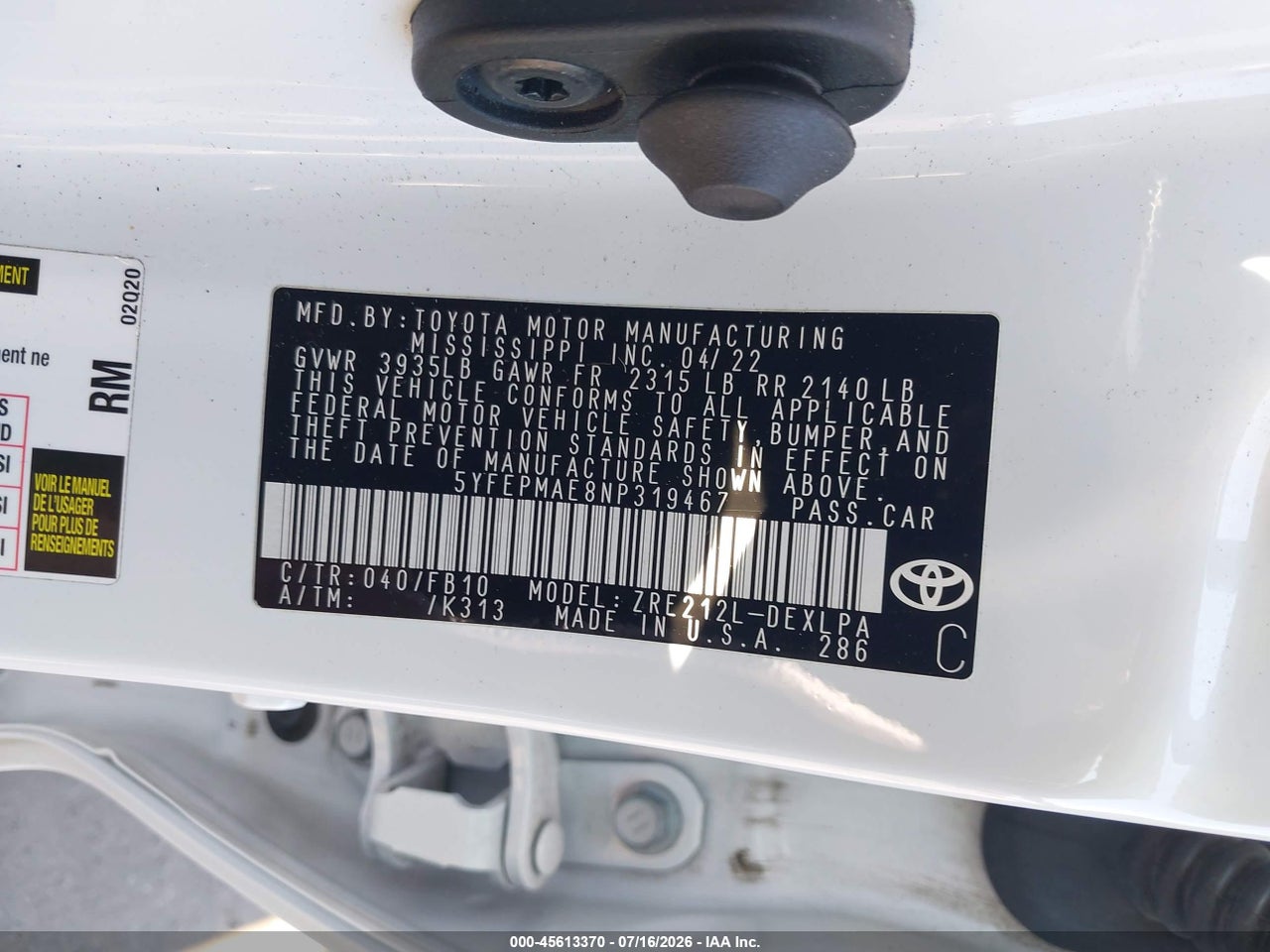 2022 TOYOTA COROLLA LE thumbnail 10