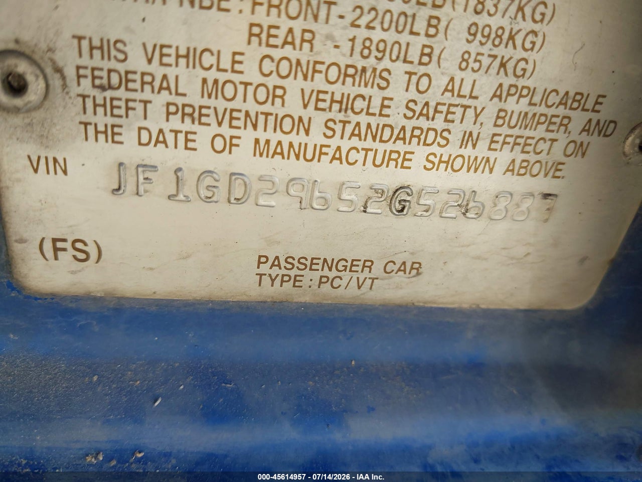 2002 SUBARU IMPREZA WRX thumbnail 10