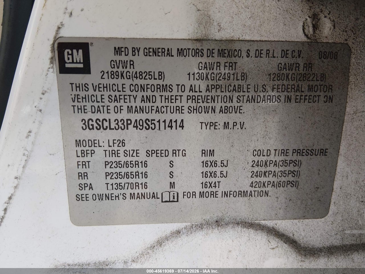 2009 SATURN VUE XE thumbnail 10