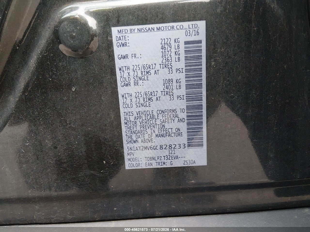 2016 NISSAN ROGUE S thumbnail 10