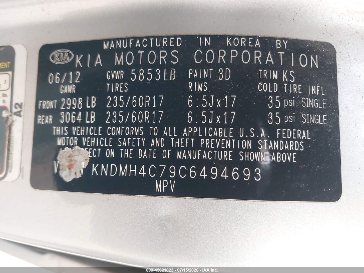 2012 KIA SEDONA EX thumbnail 10