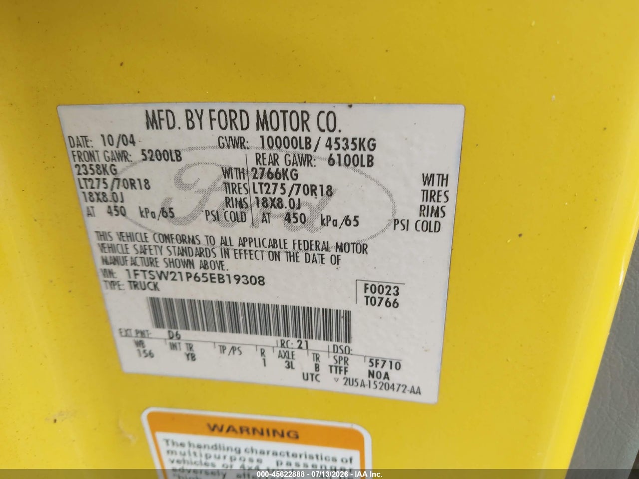 2005 FORD F-250 LARIAT/XL/XLT thumbnail 10