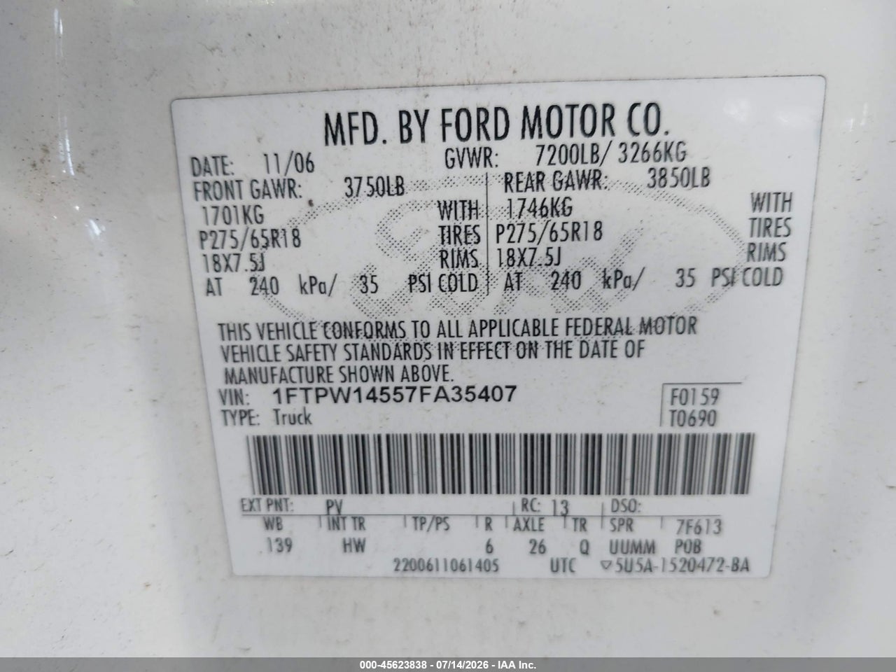 2007 FORD F150 SUPERCREW thumbnail 10