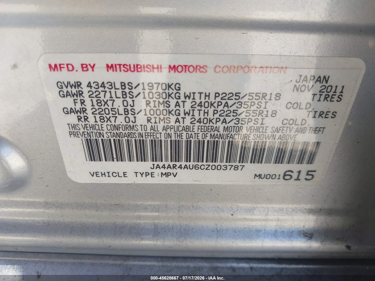 2012 MITSUBISHI OUTLANDER SPORT SE thumbnail 10