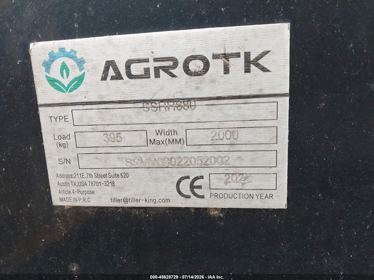2022 AGROTK SSHH680 HYDRAULIC CONCRETE BREAKER   thumbnail 10